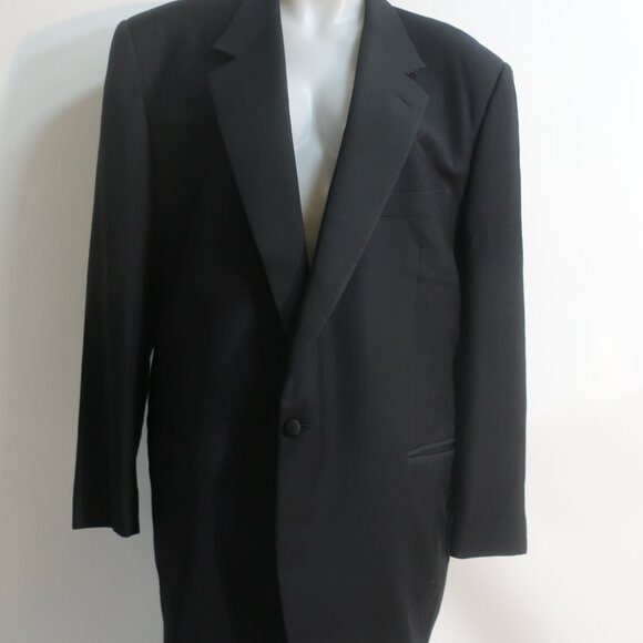 Mens Ermenegildo Zegna Black One Button Blazer, Tuxedo Style Pant Suit 60/US 50 - Picture 5 of 15